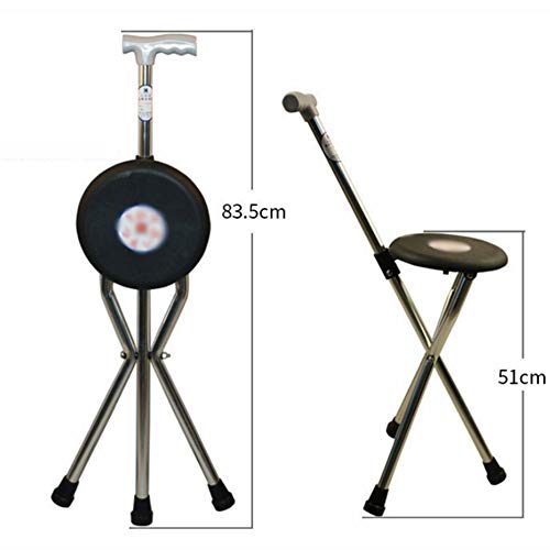 DSHUJC Foldable Cane seat Massage Crutches Chair T Type Handle Non-Slip Wear-...
