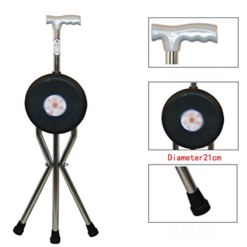 DSHUJC Foldable Cane seat Massage Crutches Chair T Type Handle Non-Slip Wear-...