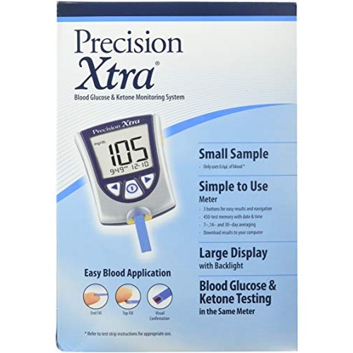 DSS Precision Xtra Blood Glucose Meter Kit, Results in 5 seconds, Strips Not ...
