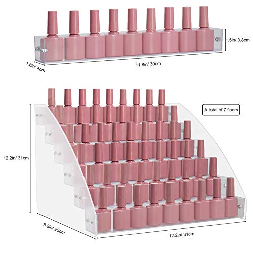 Nail Polish Organizer, DSVENROLY 84 Bottles of 7 Layers Professional Acrylic ...