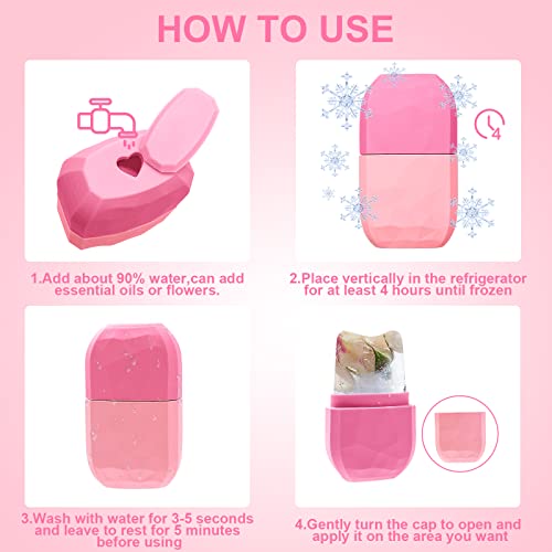 Ice Roller for Face and Eye, Silicone Ice Mold Face Massage, Facial Beauty Ic...