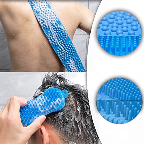Silicone Back Scrubber and Hair Scalp Massager Shampoo Brush for Shower, Easy...