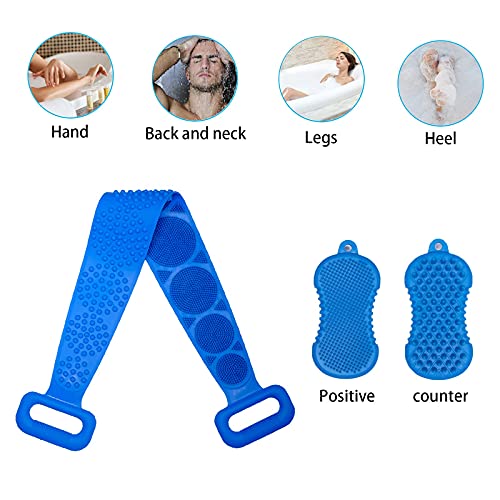 Silicone Back Scrubber and Hair Scalp Massager Shampoo Brush for Shower, Easy...