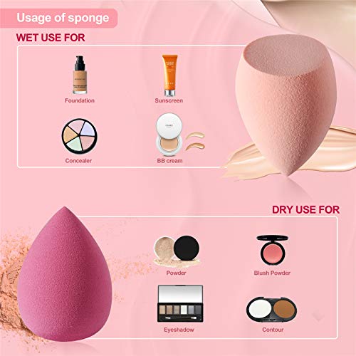 DUAIU 4 Pcs Makeup Sponge Set Blender Beauty Foundation Blending Sponge, Flaw...
