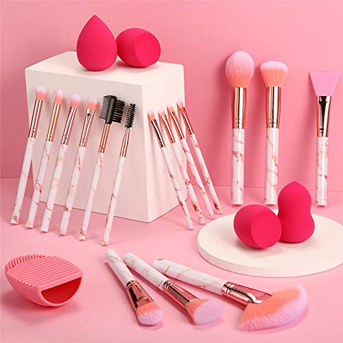 DUAIU Makeup Brushes 16PCS Marble Handle Professional Makeup Brushes Set with...