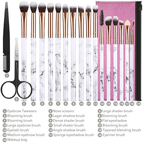 Makeup Brushes DUAIU 16Pcs Premium Synthetic Eyeshadow brushes Eyebrow Eyelin...