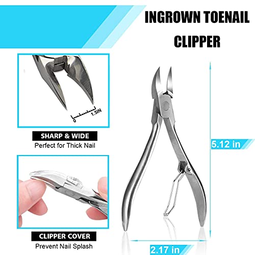 Ingrown Toenail Tool Kit (9PCS), Professional Toe Nail Clipper Set for Ingrow...