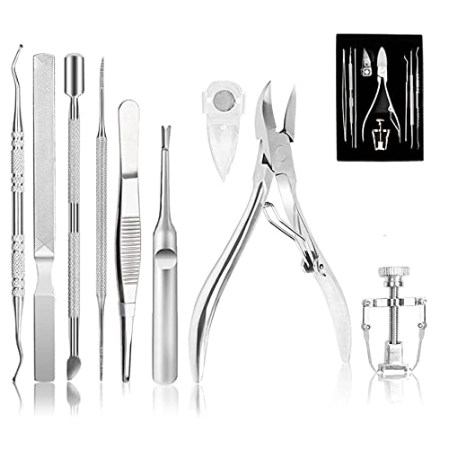Ingrown Toenail Tool Kit (9PCS), Professional Toe Nail Clipper Set for Ingrow...