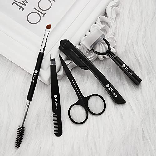 DUcare Eyebrow Razor, Scissors, Tweezers, Eyelash Comb Curler and eyebrow bru...
