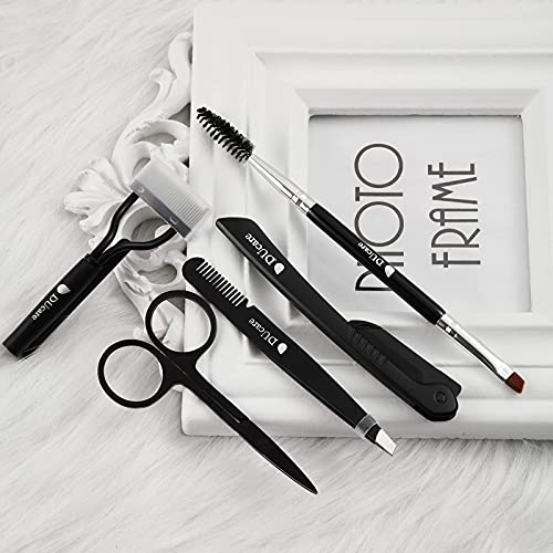 DUcare Eyebrow Razor, Scissors, Tweezers, Eyelash Comb Curler and eyebrow bru...
