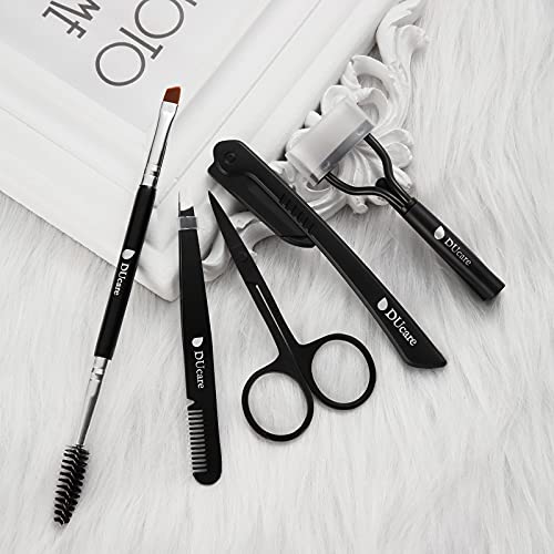DUcare Eyebrow Razor, Scissors, Tweezers, Eyelash Comb Curler and eyebrow bru...