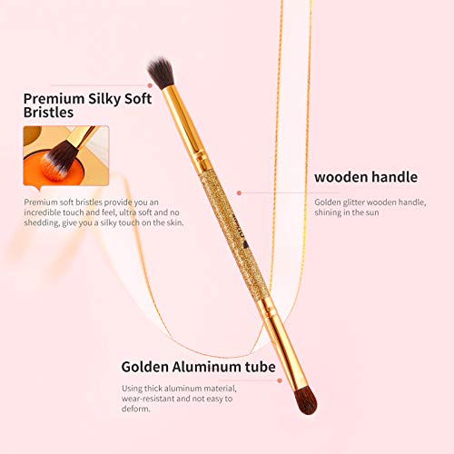 DUcare Eyeshadow Brush Set Duo End Eye Makeup Brushes Golden Glitter Professi...