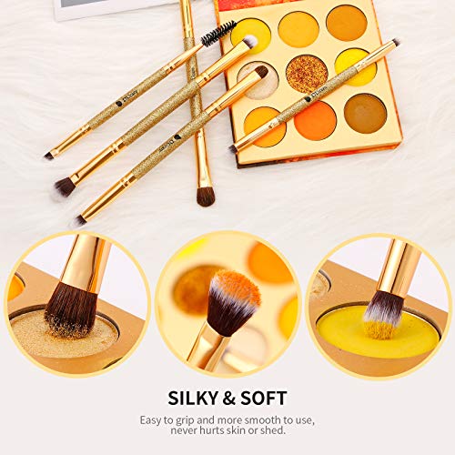 DUcare Eyeshadow Brush Set Duo End Eye Makeup Brushes Golden Glitter Professi...