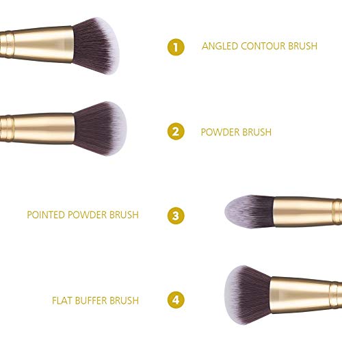 DUcare Makeup Brushes Duo End Foundation Powder Buffer and Contour Synthetic ...