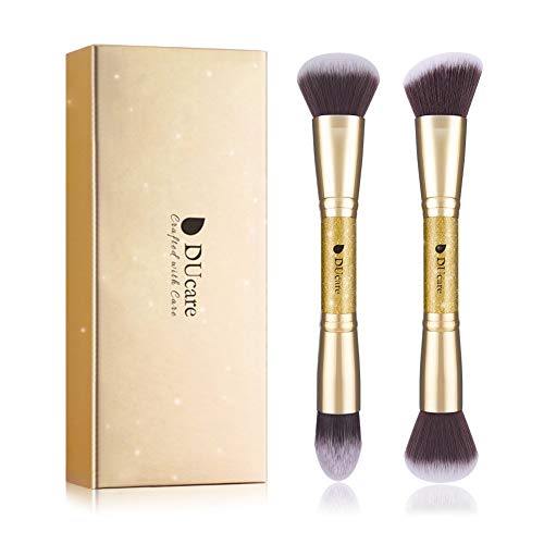 DUcare Makeup Brushes Duo End Foundation Powder Buffer and Contour Synthetic ...