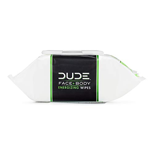 Dude Products Face & Body Energizing Wipes & Refreshing Lightly Scent Infused...