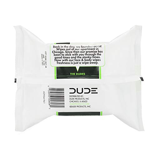 Dude Products Face & Body Energizing Wipes & Refreshing Lightly Scent Infused...