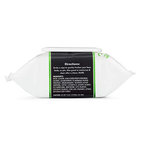 Dude Products Face & Body Energizing Wipes & Refreshing Lightly Scent Infused...