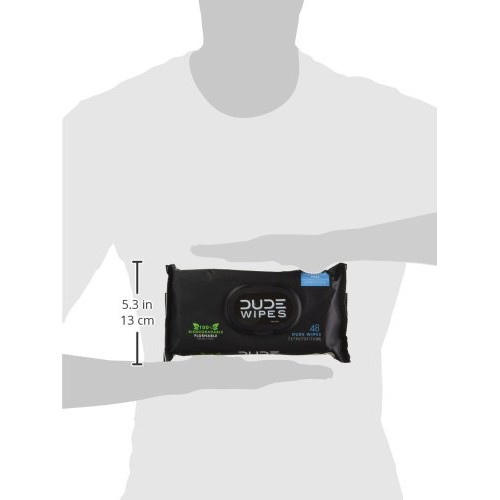 DUDE Wipes Flushable Wipes 48 Count Dispenser, Unscented Wet Wipes with Vitam...
