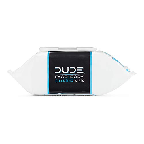 DUDE Face & Body Wipes (3 Packs, 30 Wipes Each) Unscented for Sensitive Skin ...