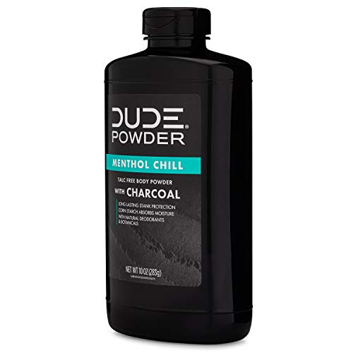 Dude Products, Body Powder Menthol Chill with Charcoal Bottle Natural Deodori...