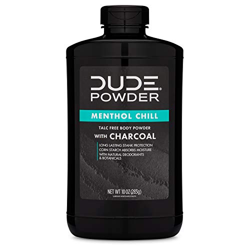 Dude Products, Body Powder Menthol Chill with Charcoal Bottle Natural Deodori...