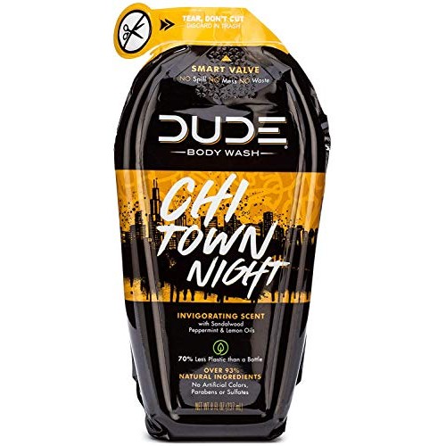 DUDE Products Body wash, natural castile soap for men, reduced plastic squeez...