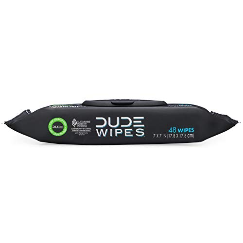 DUDE Wipes Flushable Wet Wipes (48 Count Dispenser and 30 Single Wipes) Indiv...