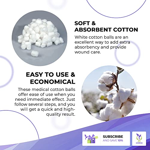 Dukal Cotton Balls. Pack of 1000 Large cotton balls for wound care. Soft and ...