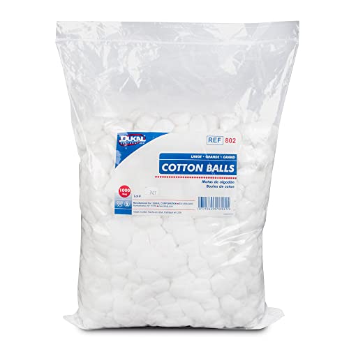 Dukal Cotton Balls. Pack of 1000 Large cotton balls for wound care. Soft and ...