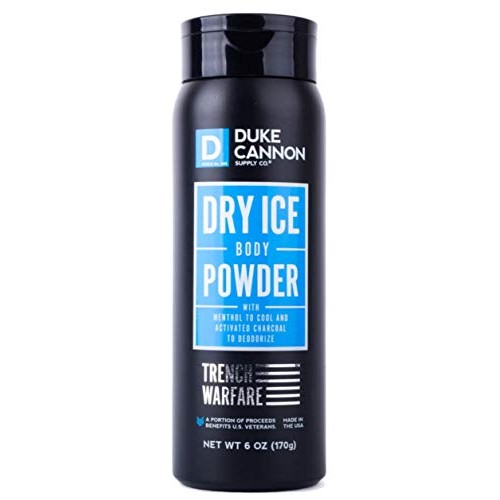 Duke Cannon Trench Warfare Dry Ice Body Powder for Men, 6 oz.