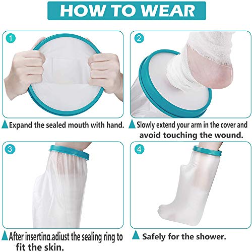Waterproof Leg Cast Cover for Shower and Bath, Reusable Sealed Leg Cast Cover...