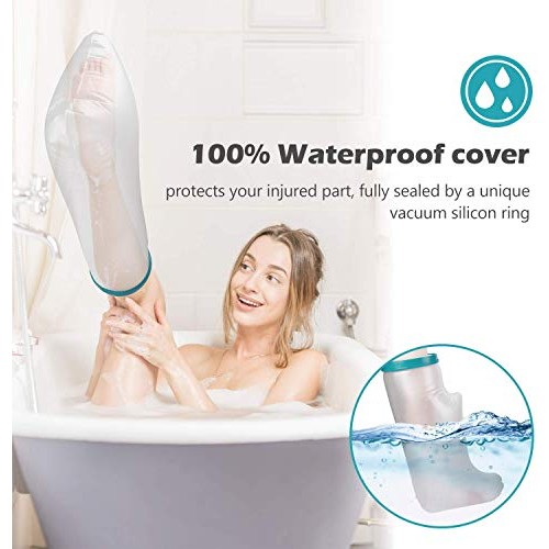 Waterproof Leg Cast Cover for Shower and Bath, Reusable Sealed Leg Cast Cover...