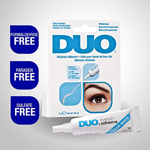 DUO Striplash Adhesive White/Clear, for Strip False Eyelash, 0.25 oz, 1-Pack