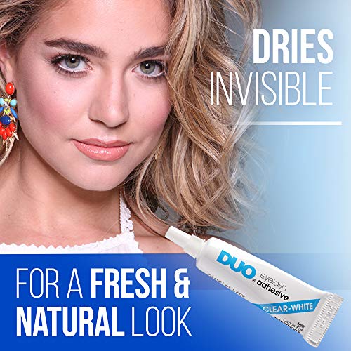DUO Striplash Adhesive White/Clear, for Strip False Eyelash, 0.25 oz, 1-Pack