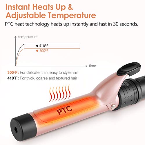 6-IN-1 Curling Iron, Professional Curling Wand Set, Instant Heat Up Hair Curl...