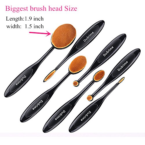 Duorime New 7pcs Black Oval Toothbrush Makeup Brush Set Cream Contour Powder ...