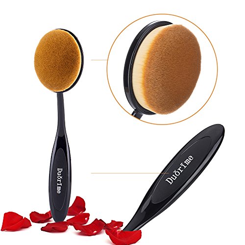 Duorime New 7pcs Black Oval Toothbrush Makeup Brush Set Cream Contour Powder ...