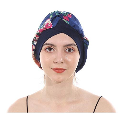 DuoZan Women’s Soft Silky Satin Turban Elastic Wide Band Satin Bonnet Night S...