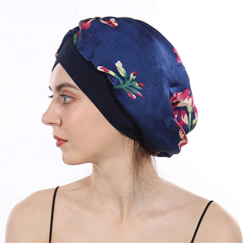 DuoZan Women’s Soft Silky Satin Turban Elastic Wide Band Satin Bonnet Night S...