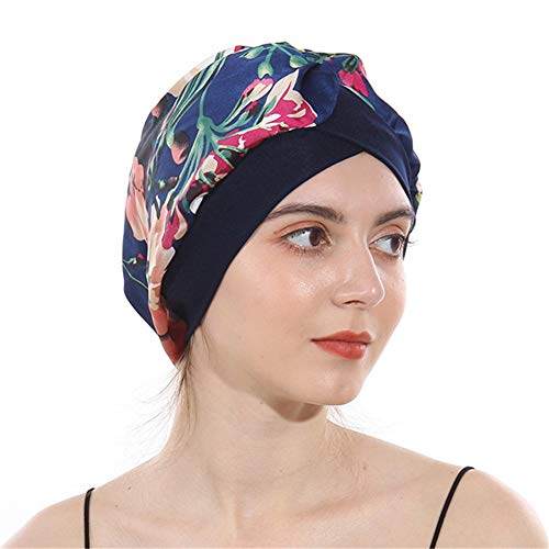 DuoZan Women’s Soft Silky Satin Turban Elastic Wide Band Satin Bonnet Night S...