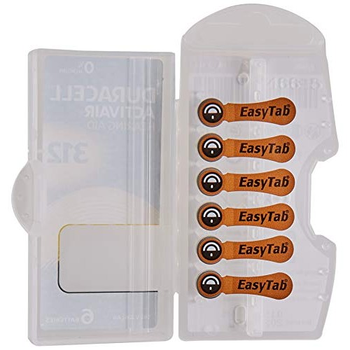 60 x Size 312 / BROWN - DURACELL EasyTab Hearing Aid Batteries (10 packs of s...