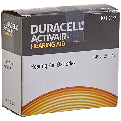 60 x Size 312 / BROWN - DURACELL EasyTab Hearing Aid Batteries (10 packs of s...