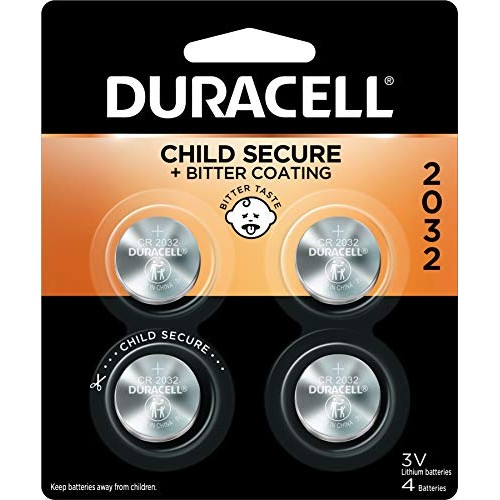 Duracell - 2032 3V Lithium Coin Battery - with Bitter Coating - 4 count
