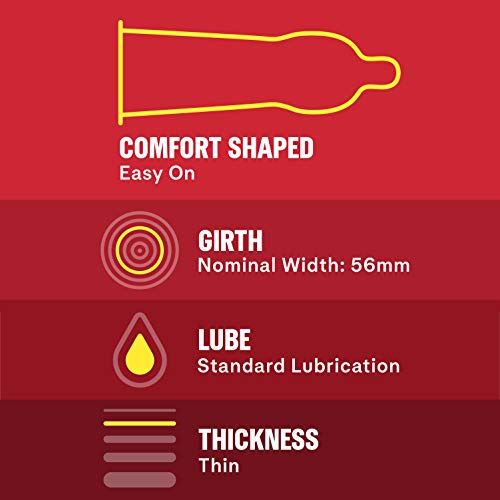 Condoms, Durex RED Extra Sensitive, Ultra Fine, Extra Lubricated Natural Rubb...