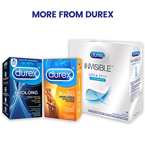 Condoms, Ultra Thin Lubricated Natural Latex, Durex Invisible Condoms, 8 Coun...