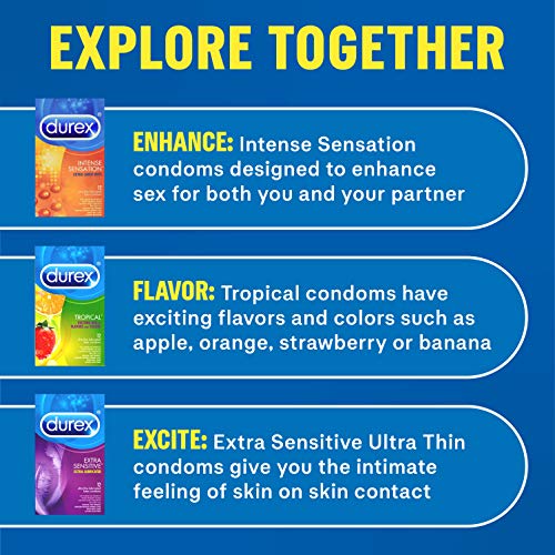 Durex Condom Fish Bowl Natural Rubber Latex Bulk Condoms, 144 Count, a Variet...