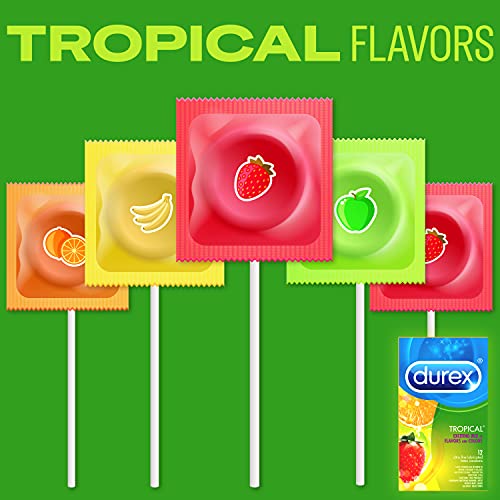 Durex Tropical Flavored Latex Condoms-12 Count