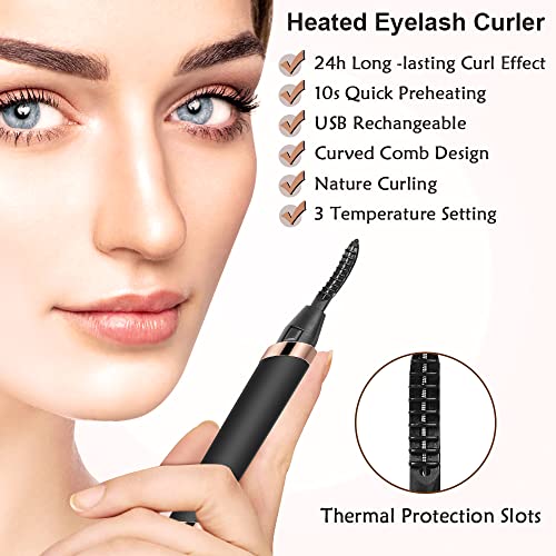DUST2OASIS Heated Eyelash Curler, Electric Eyelash Curlers, Rechargeable Lash...