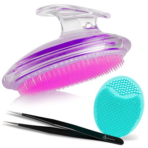 Exfoliating Brush For Razor Bumps and Ingrown Hair Treatment, Precision Tweez...